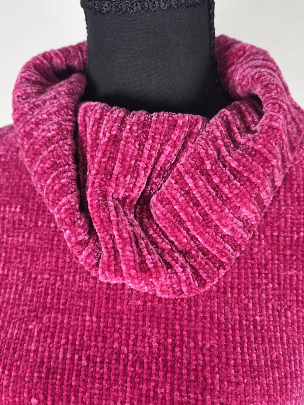 Time and Tru Chenille Cowl Neck Sweater - Magenta - Picture 3 of 4